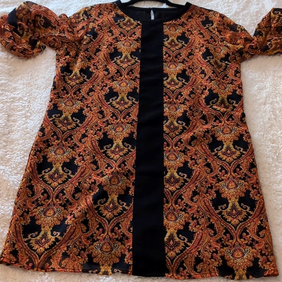 MANGO Dress in black and brown pattern size Small - Picture 8 of 8